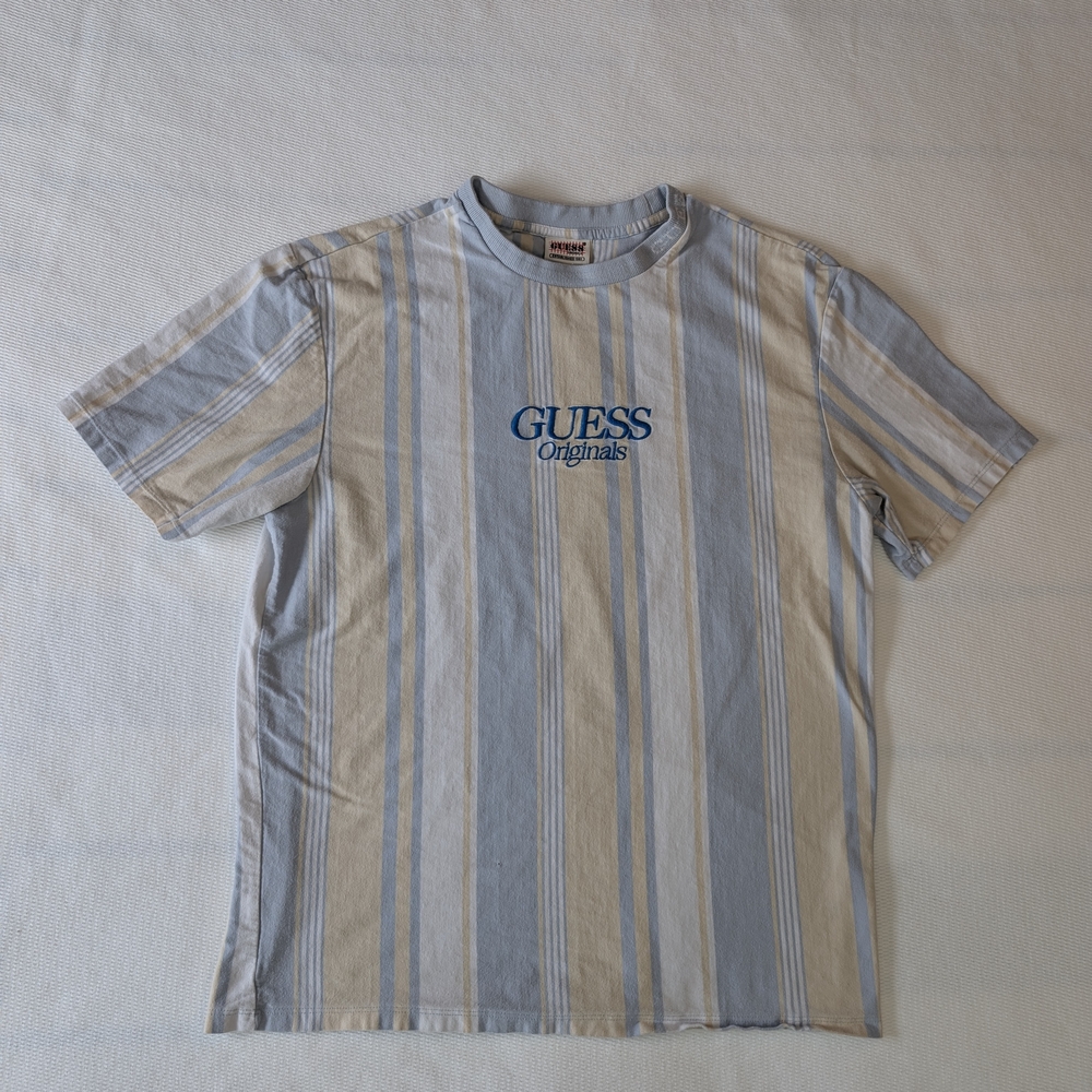 Guess Blue and Cream Striped Tee